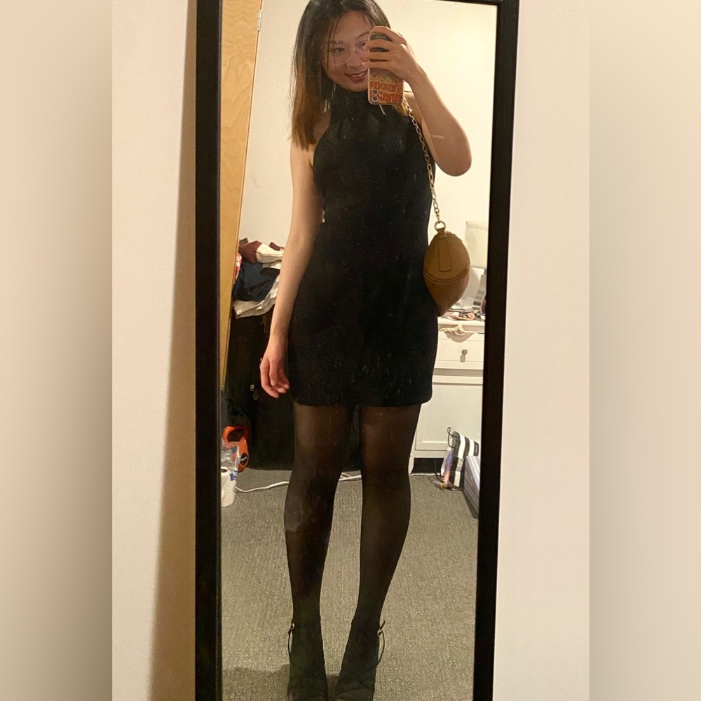 Reformation halter mock neck knit bodycon dress